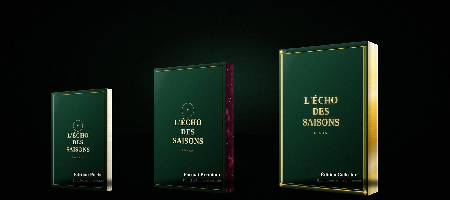 Trois éditions d'un même roman : poche sans jaspage, format premium à tranche fleurie et céleste, édition collector à estampage or brillant et tranche dorée métallique